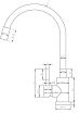 Смеситель для кухни Esko Snake K44 B черный