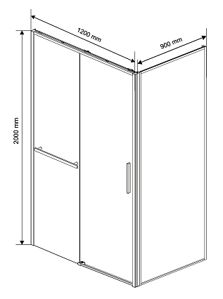 Душевой уголок Vincea Slim Soft VSR-1SS9012CGB 120x90 черный, тонированный