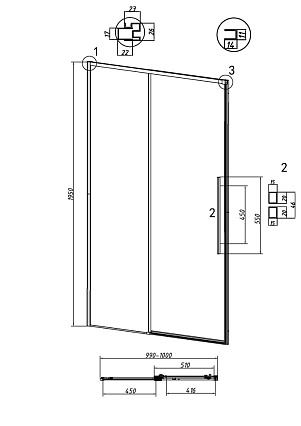 Душевая дверь Grossman Galaxy 100x195 тонированное, графит сатин 100.K33.01.100.42.10