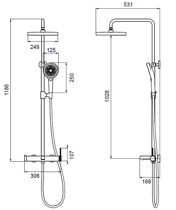 Душевая стойка Vincea Rim VSFS-2RM1CH хром