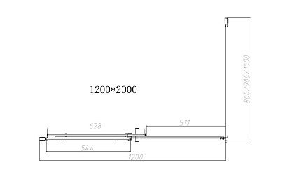 Душевой уголок Vincea Dice VSR-4D8012CLGM 120x80 вороненая сталь, стекло прозрачное