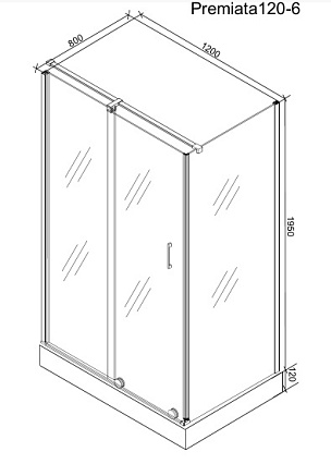 Душевой уголок Cerutti Premiata 120x80 прозрачный, хром