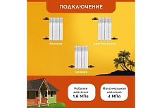 Радиатор Tropic 500x80, алюминиевый, 4 секции 7601.015