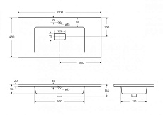 Раковина Cezares 100 см CZR-1000/480-LV-MR-PRS белый