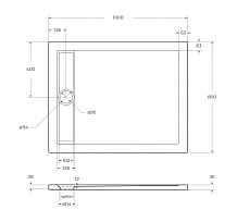 Поддон для душа BelBagno Due TRAY-BB-DUE-AH-100/80-4-W0 100x80 белый