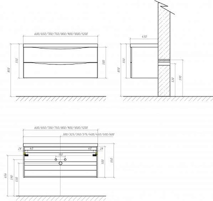 Тумба с раковиной BelBagno Marino 100 Rovere Bianco