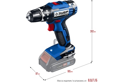 Дрель-шуруповерт Зубр Профессионал 20В, без АКБ, в коробке DL-201