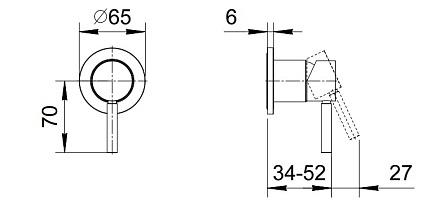 Смеситель для душа Fantini Nostromo 50 13 E863B (на 1 поток), черный матовый