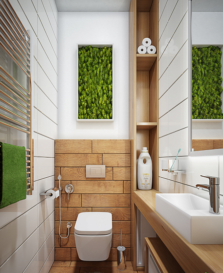 Дизайн-проект ванной комнаты «Зелёный сад»