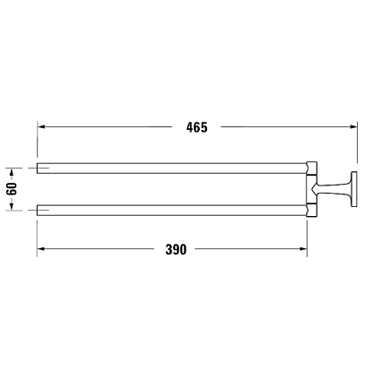 Полотенцедержатель Duravit Starck T 0099414600 46 см, черный матовый