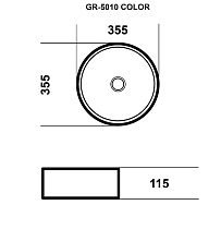 Раковина Grossman Color GR-5010GBR 35 см черный/золото