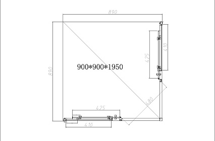 Душевой уголок Vincea Slim-N VSS-4SN900CGB 90x90 черный, тонированное