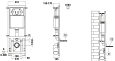 Инсталляция для унитаза WeltWasser WW Marberg 410 SE BL, кнопка черный