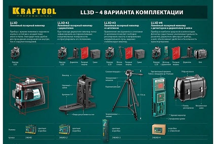 Лазерный нивелир Kraftool LL-3D-3 34640-3