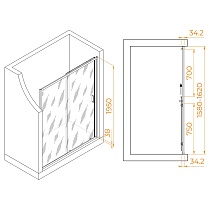 Душевая дверь RGW Passage PA-14Gb 160x195, прозрачное, брашированное золото 41081416-16