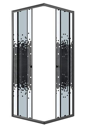 Душевой уголок Niagara Eco NG-1009-14QBLACK 90x90 стекло с рисунком мозаика, черный