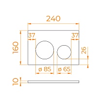 Кнопка смыва RGW SWH-07B черный 68420007-04