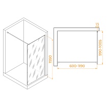 Душевая перегородка RGW Walk In WA-110B 100x195 черный, тонированное 351011010-34