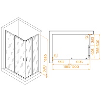 Душевой уголок RGW Passage PA-040B 120x80 прозрачное, черный 3508104082-14