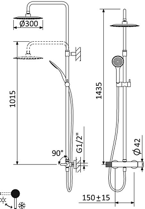 Душевая стойка Cezares Leaf LEAF-CDA-30