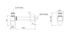 Сифон для раковины Aquatek AQ6014BGM шлифованный черный хром