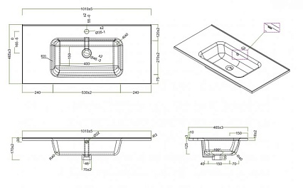 Тумба с раковиной BelBagno Kraft 100 см 1 ящик, полка Bianco Opaco