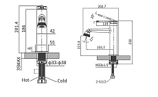 Смеситель для раковины Arrow AMP11855 хром