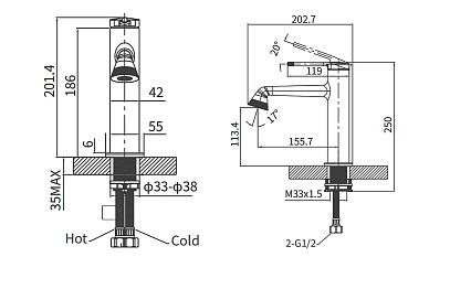 Смеситель для раковины Arrow AMP11855 хром