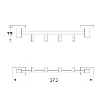 Крючок Belz B90315-4, планка 4 крючка, черный