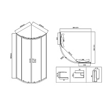 Душевой уголок Vincea City VSQ-5CT900CLB 90x90 черный, прозрачное