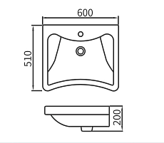 Раковина Arrow AP336 60 см белый