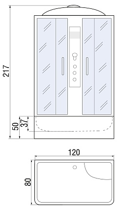 Душевая кабина River Sena 120/80/50 ТН 120x80 тонированная, 10000001578