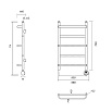 Полотенцесушитель электрический Domoterm Орфей П5 500x700 ER, ТЭН справа, хром