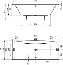 Акриловая ванна Ravak Formy 02 Slim 180x80 см C891300000