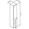 Шкаф пенал Am.Pm Gem 30 R подвесной, орех M90CHR0306HF