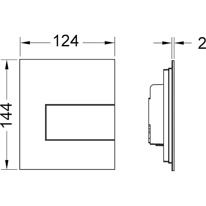 Кнопка смыва для писсуара TECE Square 9242812 металл, белый