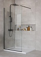 Душевая перегородка Belbagno KRAFT-L-1-90-C-NERO 90x195 прозрачная, черный