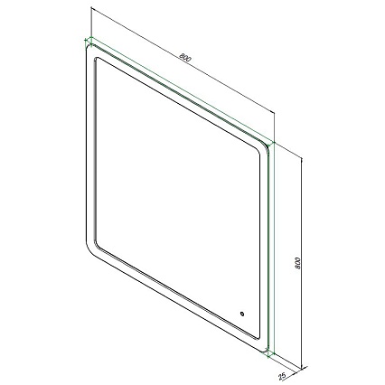 Зеркало Aquanet Ирис 80x80 см с подсветкой, антипар 00326445