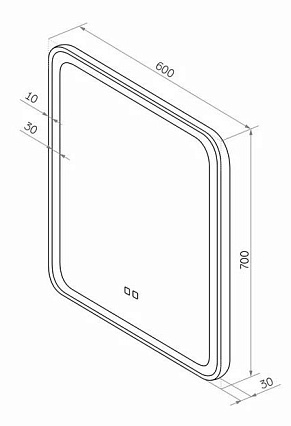 Зеркало Континент Russo Led 60x70 см с подсветкой, антипар ЗЛП2496