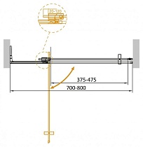 Душевая дверь Cezares SLIDER-B-1-70/80-C-BORO 70/80x195, прозрачная, брашированное золото