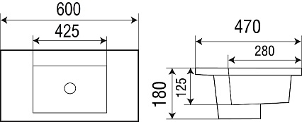 Раковина WeltWasser Deilbach 7506-60 MT- BL 60 см, 10000005563 черный матовый