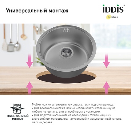 Кухонная мойка Iddis Edifice EDI42G0i77 42 см графит