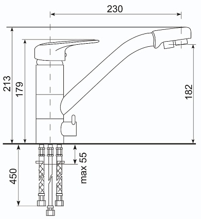 Смеситель для кухни Ulgran Quartz UQ-010-01 с дополнительным краном, жасмин