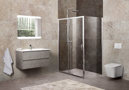 Душевой уголок BelBagno Unique 110-125x90 рифленый, хром