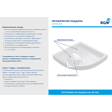 Поддон для душа RGW Ceramics CR/R-088 80x80