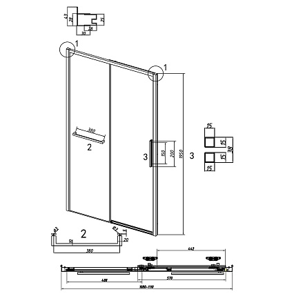 Душевая дверь Grossman Style 110x195 тонированное, черный матовый 100.K33.05.110.21.10