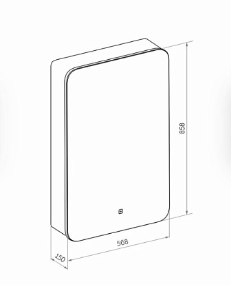 Зеркальный шкаф Континент Eltoro Black LED 56x85 с подсветкой, левый, МВК116