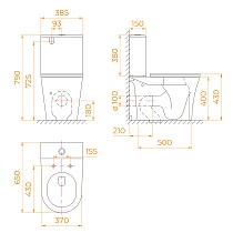 Унитаз-компакт RGW SW-04 безободковый, с микролифтом 67420104-01