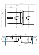 Кухонная мойка Акватон Делия 87 см, серый