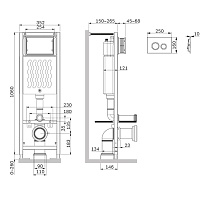 Инсталляция для унитаза Am.Pm ErgoFit I012711.0151 с клавишей, хром